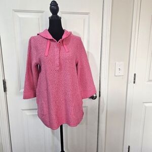 Soft Surroundings Women's Pink Textured Jacket Ocean Beach